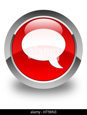 Icona Chat isolato sul rosso lucido pulsante rotondo illustrazione astratta Foto Stock
