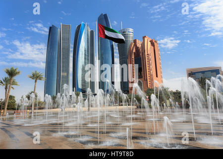 Etihad Towers edifici di Abu Dhabi, Emirati Arabi Uniti Foto Stock