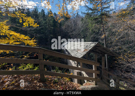 Sentinel ponte di pino in Franconia Notch State Park, New Hampshire, Stati Uniti d'America Foto Stock