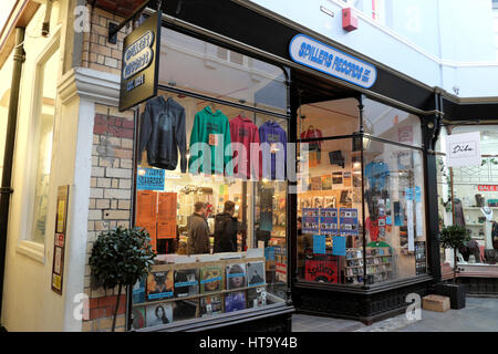 Vista esterna di Spillers Records music shop in Morgan Arcade, Cardiff Wales UK KATHY DEWITT Foto Stock