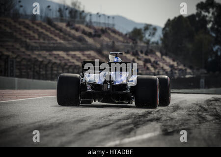 Barcellona, Spagna. 9 Mar, 2017. PASCAL WEHRLEIN (GER) prende il via nella sua Sauber C36-Ferrari al giorno 7 di un test di Formula Uno al Circuit de Catalunya Credito: Matthias Oesterle/ZUMA filo/Alamy Live News Foto Stock