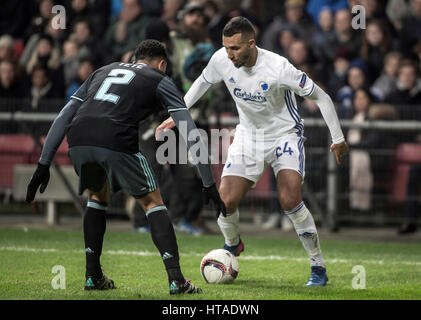 Danimarca, Copenaghen, 9 marzo 2017. Andreas Cornelio (11) di FC Copenhagen visto durante l'Europa League round di 16 match tra FC Copenhagen e Ajax Amsterdam a Telia Parken. Foto Stock