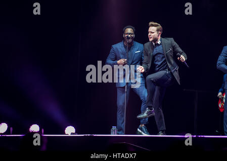 Leeds REGNO UNITO. Il 9 marzo 2017. Olly Murs esegue presso il Leeds prima diretta Arena, Leeds REGNO UNITO sul suo headline UK tour 2017, Leeds 09/03/2017 © Gary Mather/Alamy Live News Foto Stock