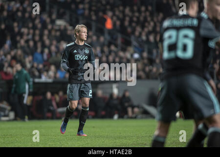 Danimarca, Copenaghen, 9 marzo 2017. Ajax Amsterdam scontrino Kasper Dolberg visto durante l'Europa League round di 16 match tra FC Copenhagen e Ajax Amsterdam a Telia Parken. Foto Stock