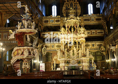 Swidnica, chiesa, dolnoslaskie, europa, patrimonio, storico, all'aperto, swidnica, slesia, pace, polonia, unesco, mondo, legno, legno, legno, arch Foto Stock