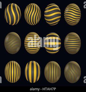 Uova di Pasqua impostate Illustrazione Vettoriale