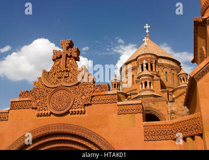 Saint Hovhannes chiesa nella città Abovyan,Armenia.frammento. Foto Stock