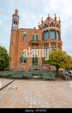 Hospital de la Santa Creu i Sant Pau, Barcellona, in Catalogna, Spagna. Dal catalano modernisme architetto Lluís Domènech i Montaner. Foto Stock