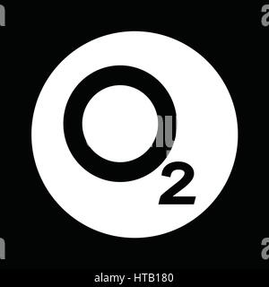 Ossigeno O2 Icona design illustrazione Illustrazione Vettoriale