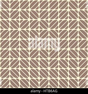 Geometrica pattern senza giunture, guarda come chicchi di caffè. Motivi di caffè semplice pattern. Cacao e vaniglia la stampa a colori. Ripetere mocco texture. Illustrazione Vettoriale