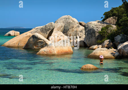 Spiaggia di Santa Giulia, Corsica, Francia Foto Stock