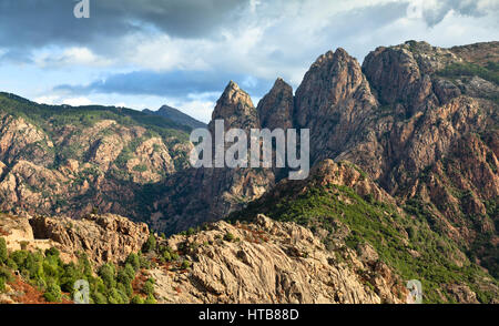 Gorges de Spelunca, Corsica, Francia Foto Stock