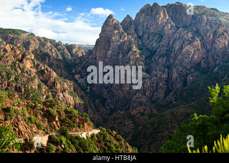 Gorges de Spelunca, Corsica, Francia Foto Stock