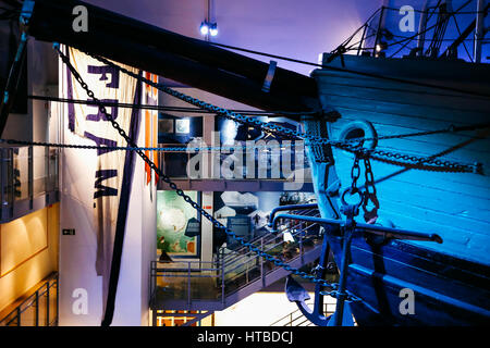 La nave polare Fram presso il Museo Fram. La nave è stata utilizzata dagli esploratori norvegesi in spedizioni di artico e regioni antartiche Foto Stock