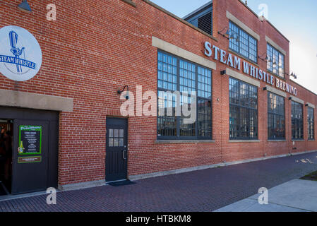 Fischio del vapore Brewing situato nel Parco Roundhouse a Toronto, Ontario, Canada. Foto Stock