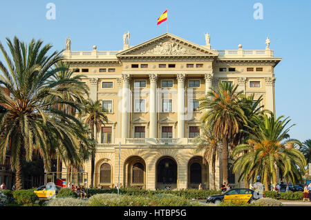 Il governo militare edificio sul Mirador de Colom a Barcellona, in Catalogna, Spagna Foto Stock