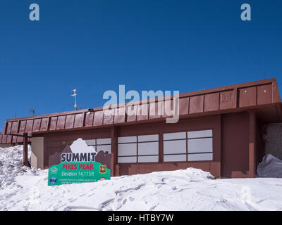 Pikes Peak Summit House, Manitou e Pike Peak Cog Railway, Colorado. Foto Stock