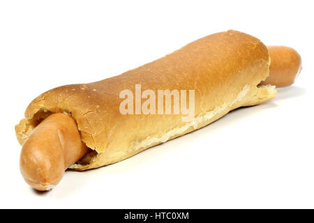 Hot Dog isolati su sfondo bianco Foto Stock