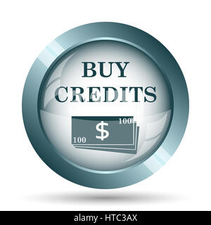 Acquista crediti icona. Pulsante Internet su sfondo bianco. Foto Stock