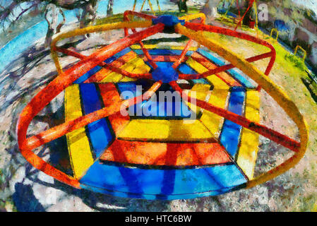 Merry-go-round di Aegina Island, Grecia Foto Stock