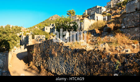 Kayakoy, Kaya valley, Turchia Foto Stock