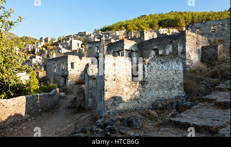 Kayakoy, Kaya valley, Turchia Foto Stock