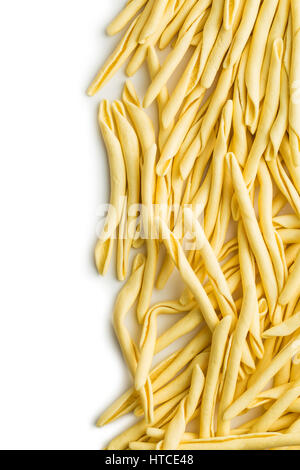 Materie pasta italiana isolato su sfondo bianco. Foto Stock