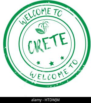 Benvenuti a Creta timbro Illustrazione Vettoriale