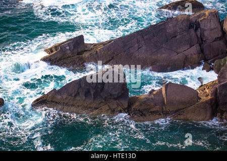 Sunset Coast sull'Irlanda's Wild Atlantic modo, Kerry Foto Stock