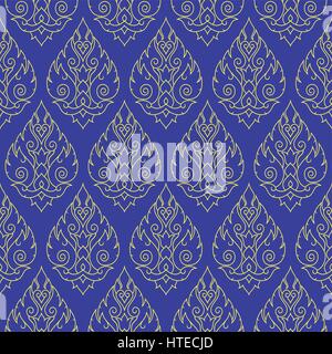 Seamless pattern tailandese, ripetitive sfondo dalla Tailandia Illustrazione Vettoriale