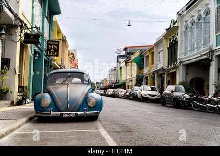 Scena Vintage nella Città Vecchia di Phuket Foto Stock