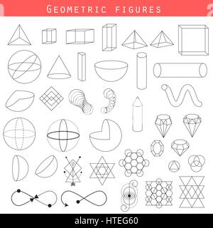Profilo di geometria di forme vettoriali. Illustrazione Vettoriale