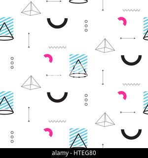 Retrò triangoli in 90s stile vettore seamless pattern. Illustrazione Vettoriale