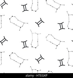 Costellazione di Gemini perfetta configurazione vettore. Illustrazione Vettoriale