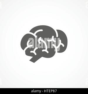 Icona del cervello su sfondo bianco Illustrazione Vettoriale