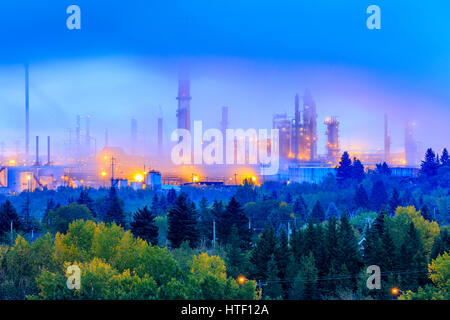 Impianto petrolchimico in Edmonton Alberta, Canada Foto Stock