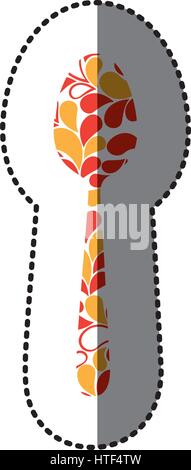 Cucchiaio di colore immagine icona decorativa Illustrazione Vettoriale