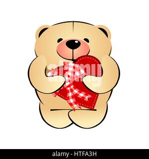 Teddy-bear cuore Illustrazione Vettoriale