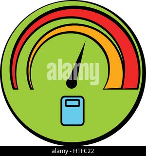 Carburante auto icona indicatore cartoon Illustrazione Vettoriale