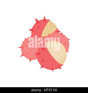 Fresca icona lychee isometrica 3d style Illustrazione Vettoriale