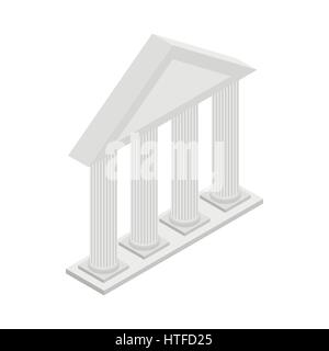 Il tempio greco con colonne icona isometrica 3d style Illustrazione Vettoriale