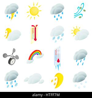 Meteo impostare le icone Illustrazione Vettoriale