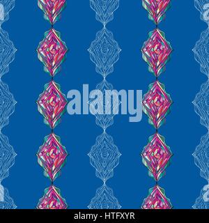 Disegnato a mano modello di ornamento. Vettore tracery geometrica perfetta dello sfondo. Abstract rombo colorati texture di sfondo, il confezionamento, disegno tessile Illustrazione Vettoriale