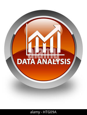 Analisi dei dati delle statistiche (icona) isolate su marrone lucido pulsante rotondo illustrazione astratta Foto Stock