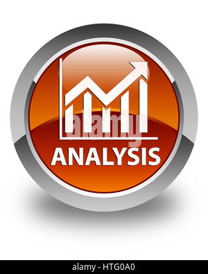 Analisi statistiche (icona) isolate su marrone lucido pulsante rotondo illustrazione astratta Foto Stock