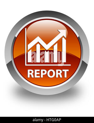 Report statistiche (icona) isolate su marrone lucido pulsante rotondo illustrazione astratta Foto Stock