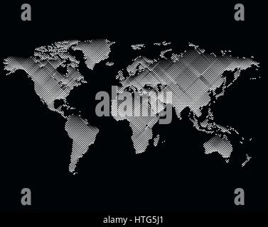 Neri isolati worldmap colore di sfondo delle linee, terra illustrazione vettoriale Illustrazione Vettoriale