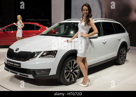 Ginevra, Svizzera - Marzo 7, 2017: Skoda Octavia Scout car presentata al 87th Geneva International Motor Show. Foto Stock