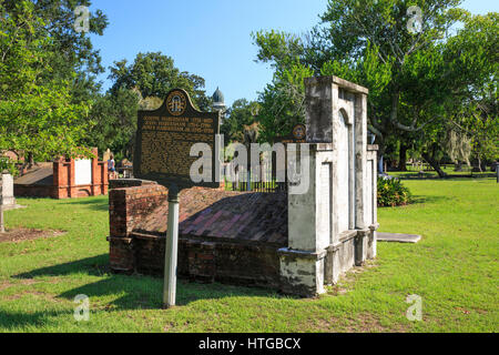 Tombe di Giuseppe, Giovanni e Giacomo Habersham, Rivoluzione Americana patrioti. Foto Stock