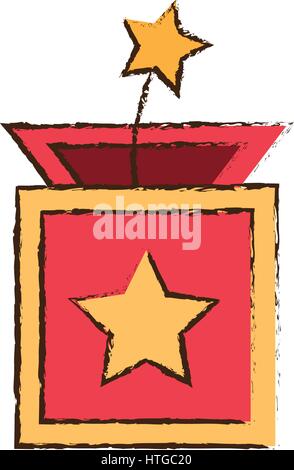Scatola a sorpresa star April Fools immagine Illustrazione Vettoriale